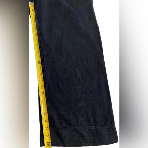 Neesh By D.A.R. Anthropologie LITHUANIAN LINEN Pants Women’s M Black Wide Leg - Picture 8 of 11